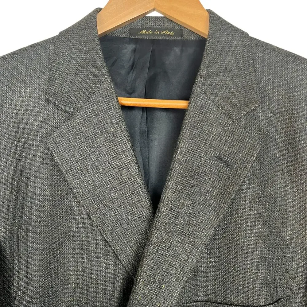Ponto-Uomo Firenze Men's 48R Lanificio di Pray Biella Silk Wool 2-Button Blazer